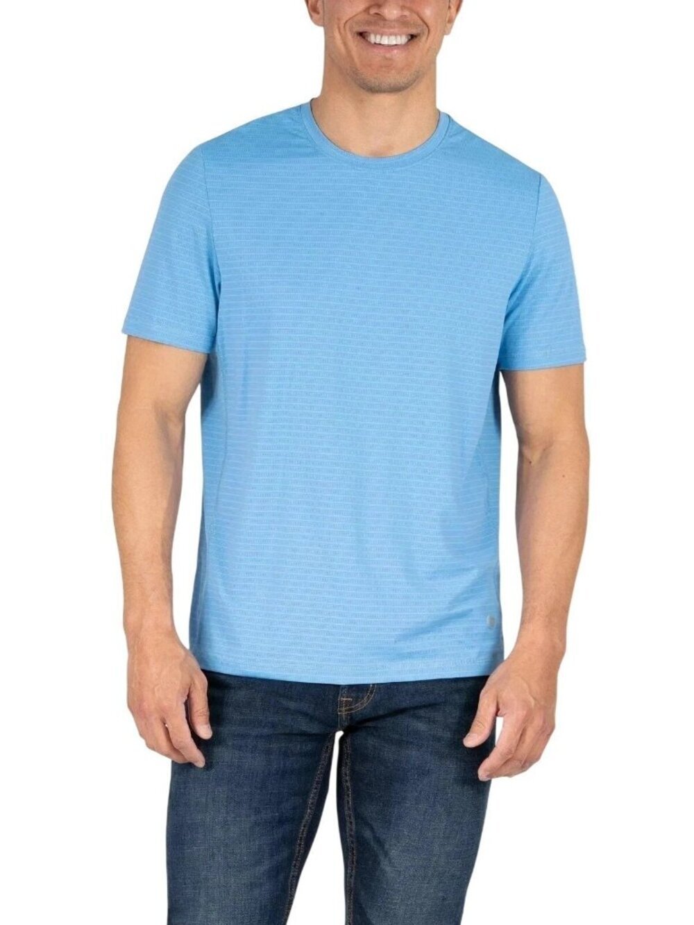 Soybu Men's XXL Blue Striped Short Sleeve Performance T-Shirt  B1450